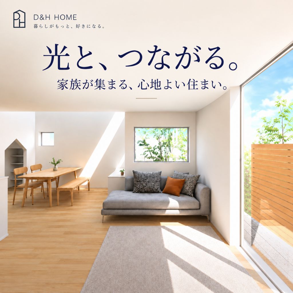 【福岡市南区和田】光と、つながる。家族が集まる住まい｜コンセプトハウス見学会